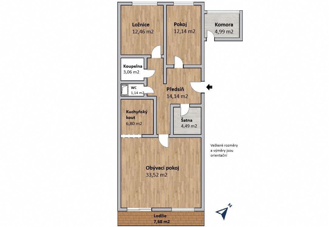 Predaj bytu 3-izbový 93 m², U Kněžské louky, Praha, Praha Predaj bytu 3-izbový 93 m², U Kněžské louky, Praha, Praha