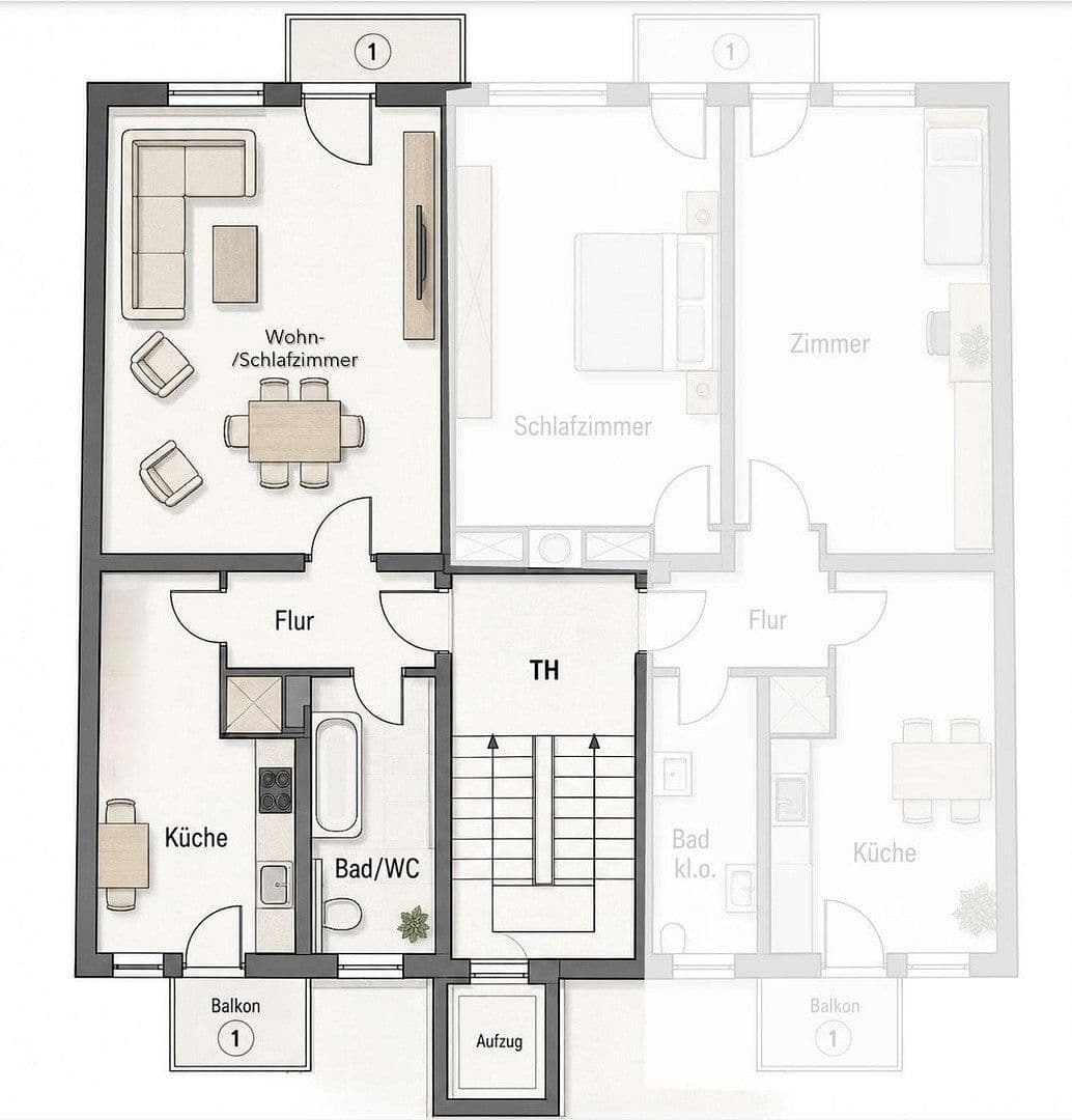 Prenájom bytu 1-izbový 43 m², Augartenstraße 44, Mannheim, Bádensko-Wurttembersko Prenájom bytu 1-izbový 43 m², Augartenstraße 44, Mannheim, Bádensko-Wurttembersko