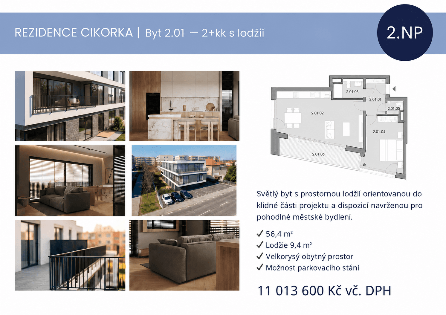 Predaj bytu 2-izbový 56 m², Na Cikorce, Praha, Praha Predaj bytu 2-izbový 56 m², Na Cikorce, Praha, Praha