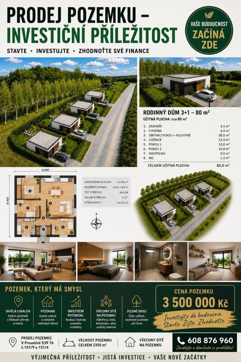 Predaj pozemku 2.300 m², Prosetín, Pardubický kraj Predaj pozemku 2.300 m², Prosetín, Pardubický kraj