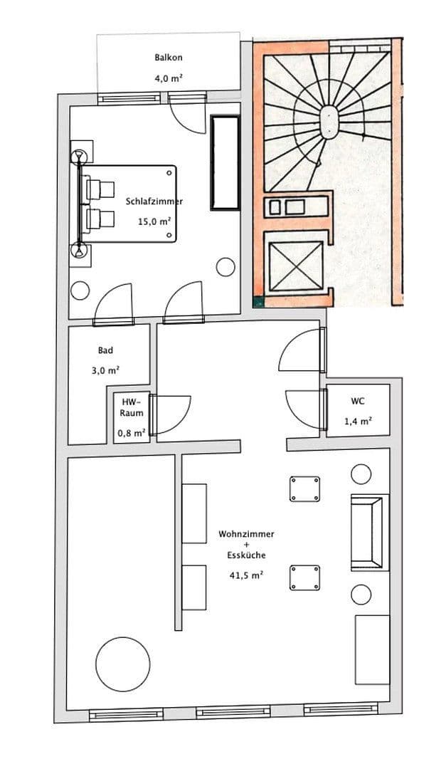 Prenájom bytu 2-izbový 60 m², Mannheim, Bádensko-Wurttembersko Prenájom bytu 2-izbový 60 m², Mannheim, Bádensko-Wurttembersko