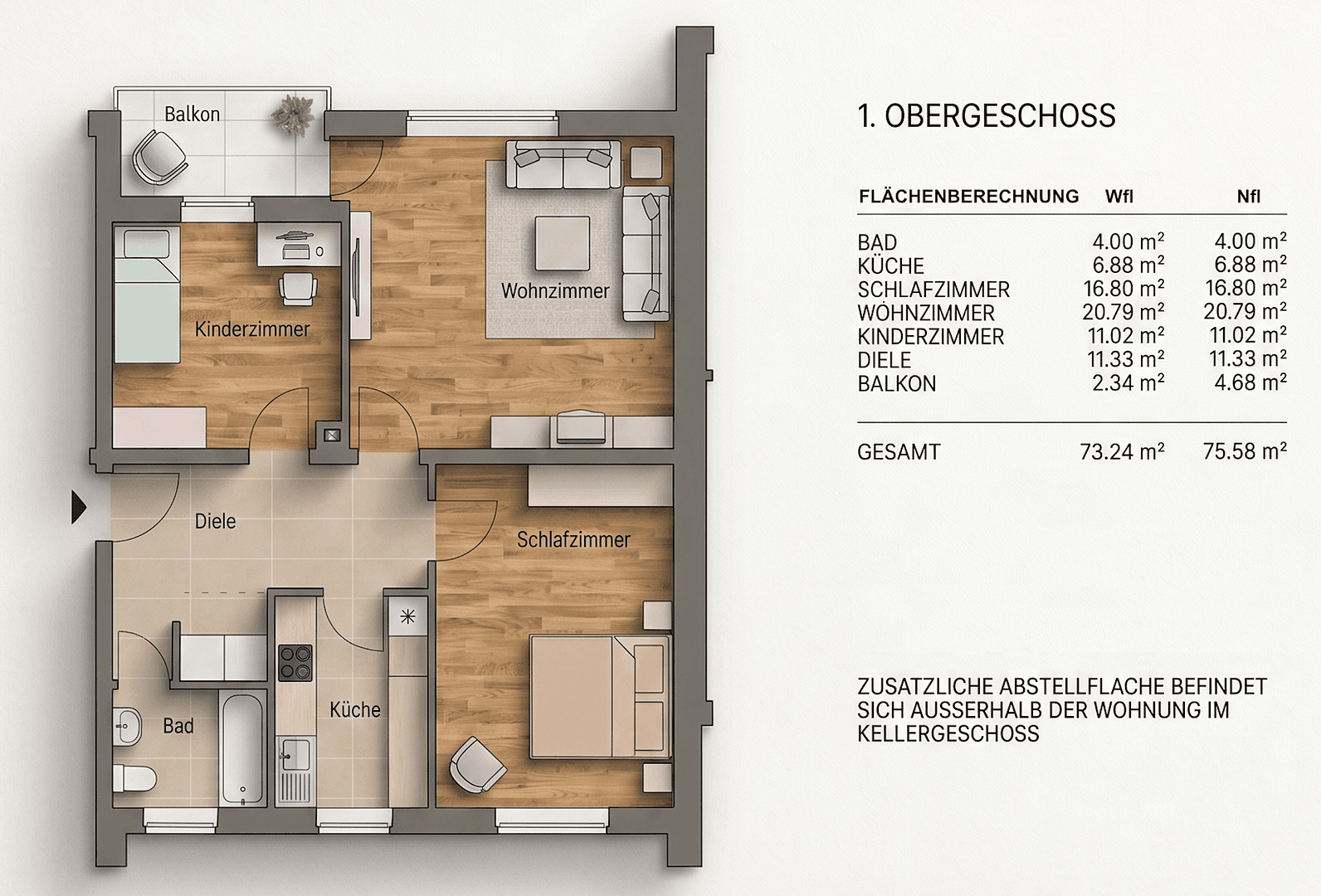 Predaj bytu 3-izbový 74 m², Ottobrunn, Bavorsko Predaj bytu 3-izbový 74 m², Ottobrunn, Bavorsko