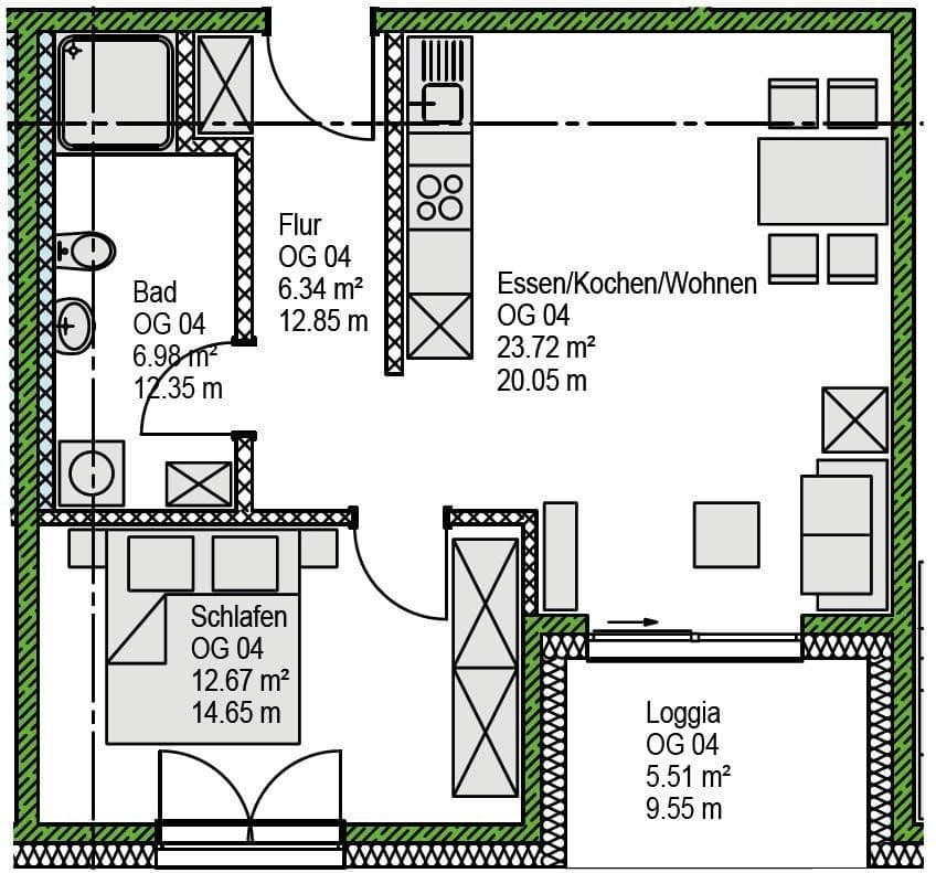 Predaj bytu 2-izbový 52 m², Stauffenbergstraße 2, Berg b.Neumarkt i.d.OPf., Bavorsko Predaj bytu 2-izbový 52 m², Stauffenbergstraße 2, Berg b.Neumarkt i.d.OPf., Bavorsko