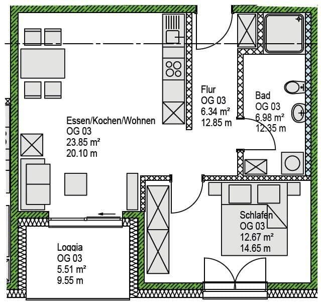 Predaj bytu 2-izbový 53 m², Stauffenbergstraße 2, Berg b.Neumarkt i.d.OPf., Bavorsko Predaj bytu 2-izbový 53 m², Stauffenbergstraße 2, Berg b.Neumarkt i.d.OPf., Bavorsko