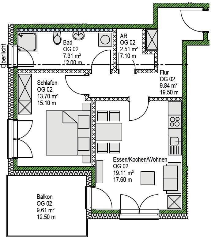 Predaj bytu 2-izbový 57 m², Stauffenbergstraße 2, Berg b.Neumarkt i.d.OPf., Bavorsko Predaj bytu 2-izbový 57 m², Stauffenbergstraße 2, Berg b.Neumarkt i.d.OPf., Bavorsko