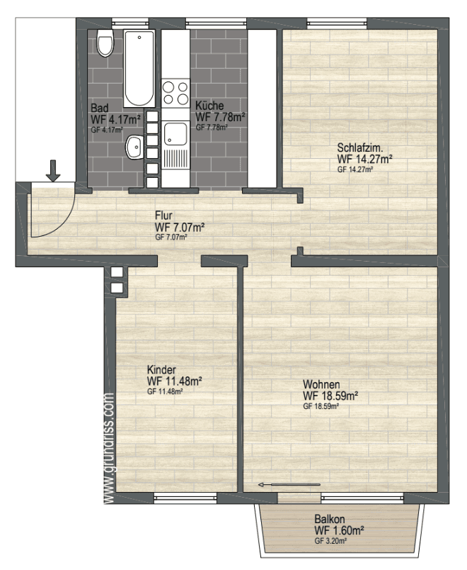 Prenájom bytu 3-izbový 65 m², Bödekerstraße 2, Hannover, Dolné Sasko Prenájom bytu 3-izbový 65 m², Bödekerstraße 2, Hannover, Dolné Sasko