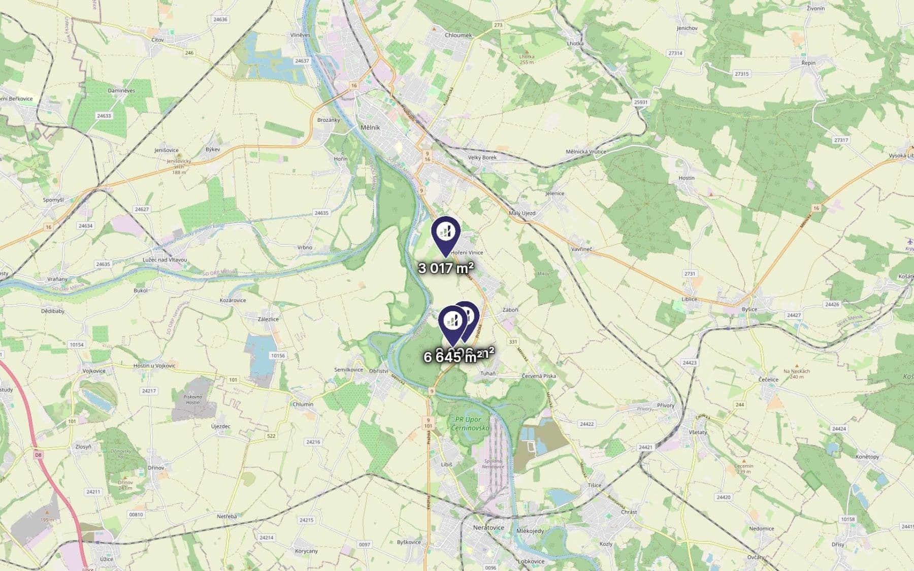 Predaj pozemku 18.668 m², Kly, Středočeský kraj Predaj pozemku 18.668 m², Kly, Středočeský kraj
