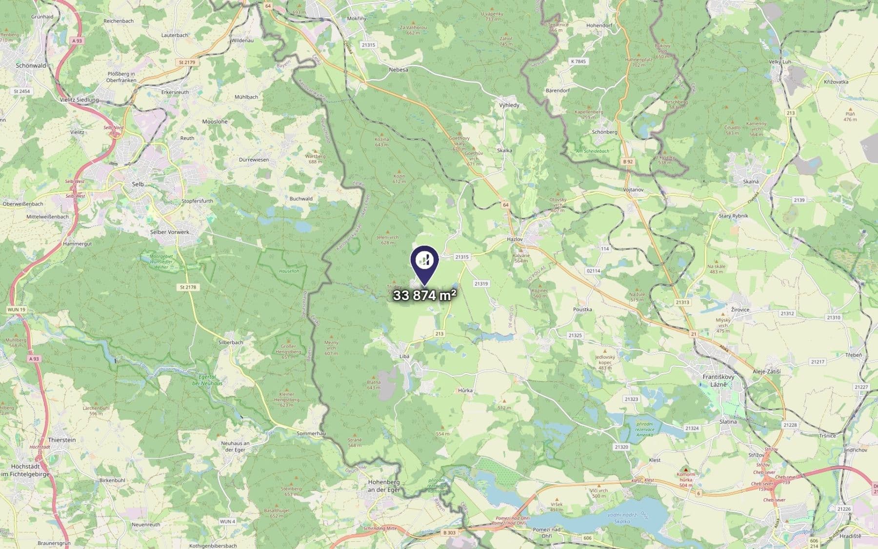 Predaj pozemku 33.874 m², Hazlov, Karlovarský kraj Predaj pozemku 33.874 m², Hazlov, Karlovarský kraj
