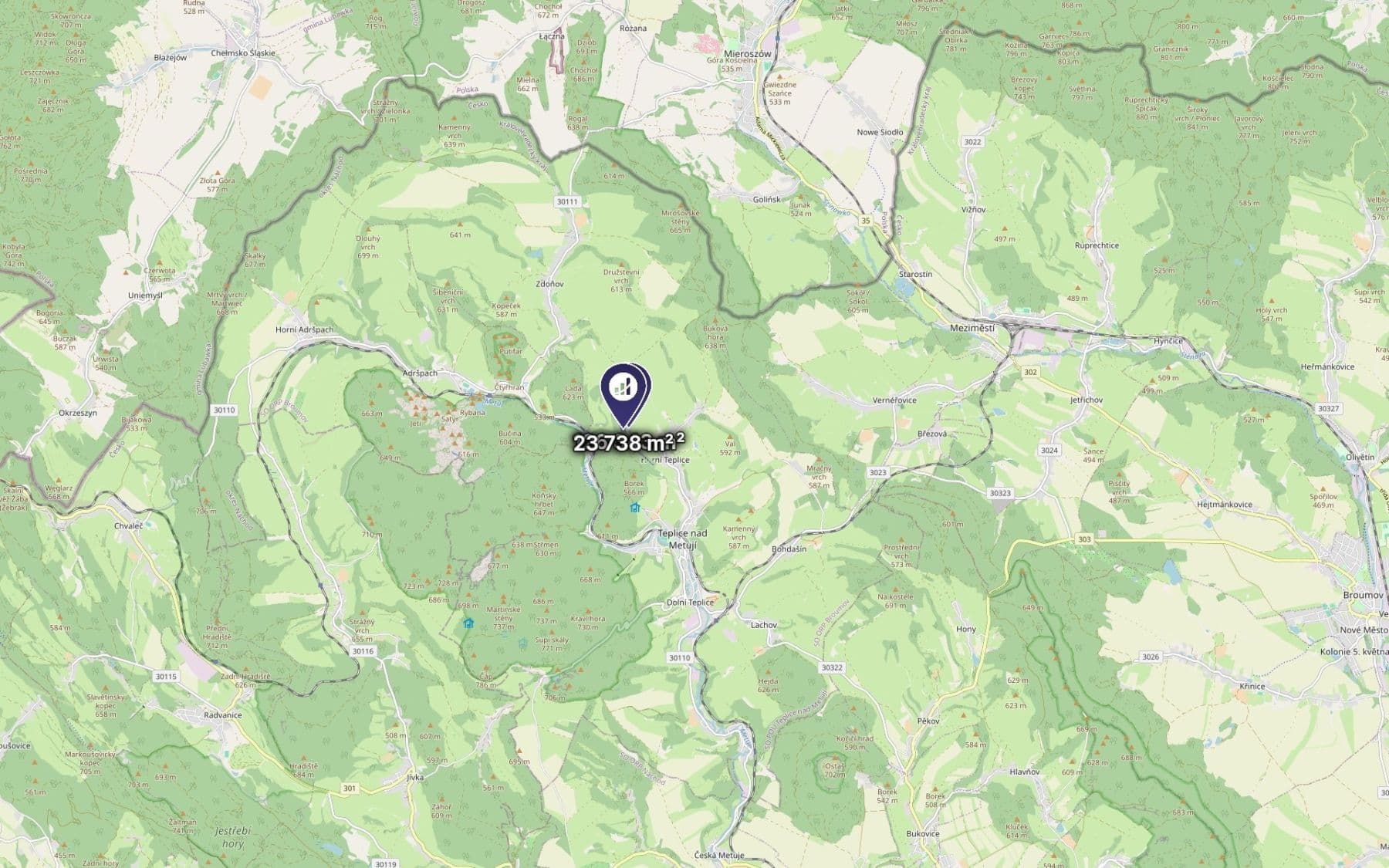 Predaj pozemku 150.081 m², Teplice nad Metují, Královéhradecký kraj Predaj pozemku 150.081 m², Teplice nad Metují, Královéhradecký kraj