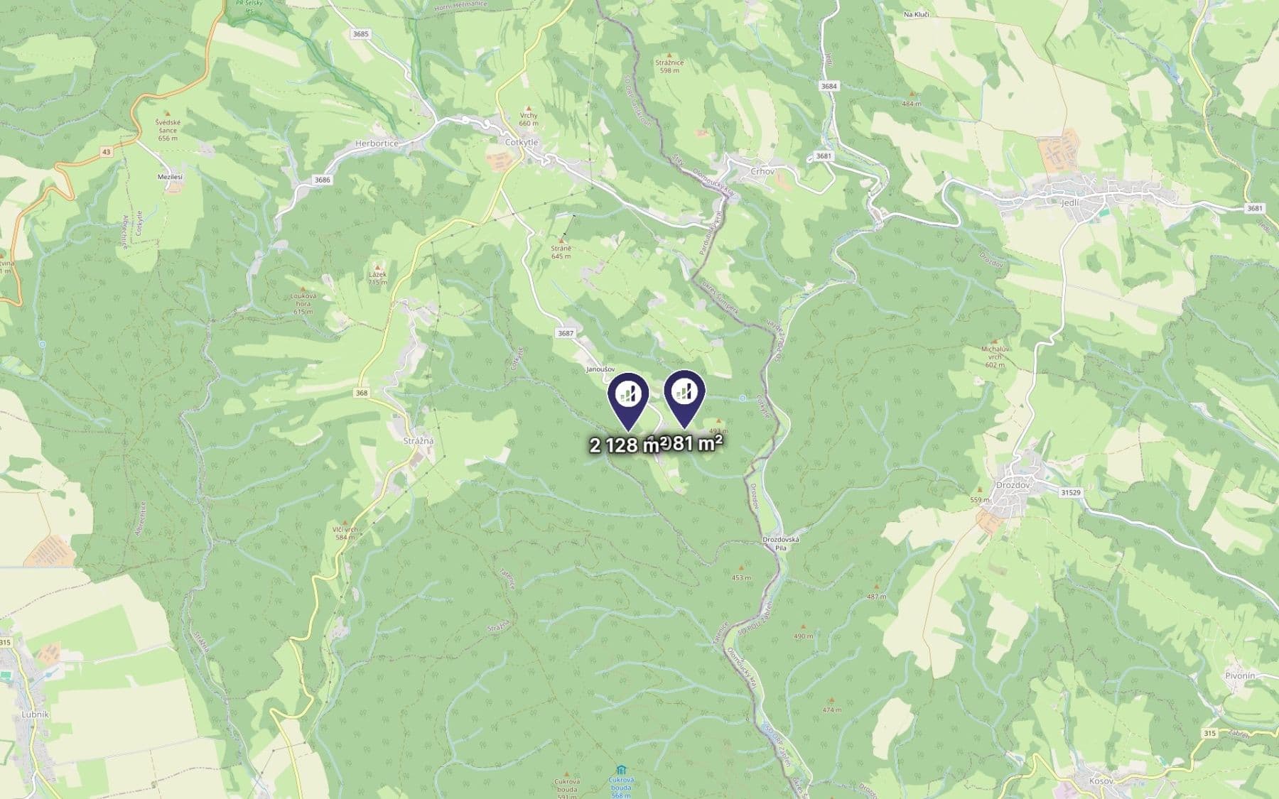 Predaj pozemku 1.605 m², Cotkytle, Pardubický kraj Predaj pozemku 1.605 m², Cotkytle, Pardubický kraj