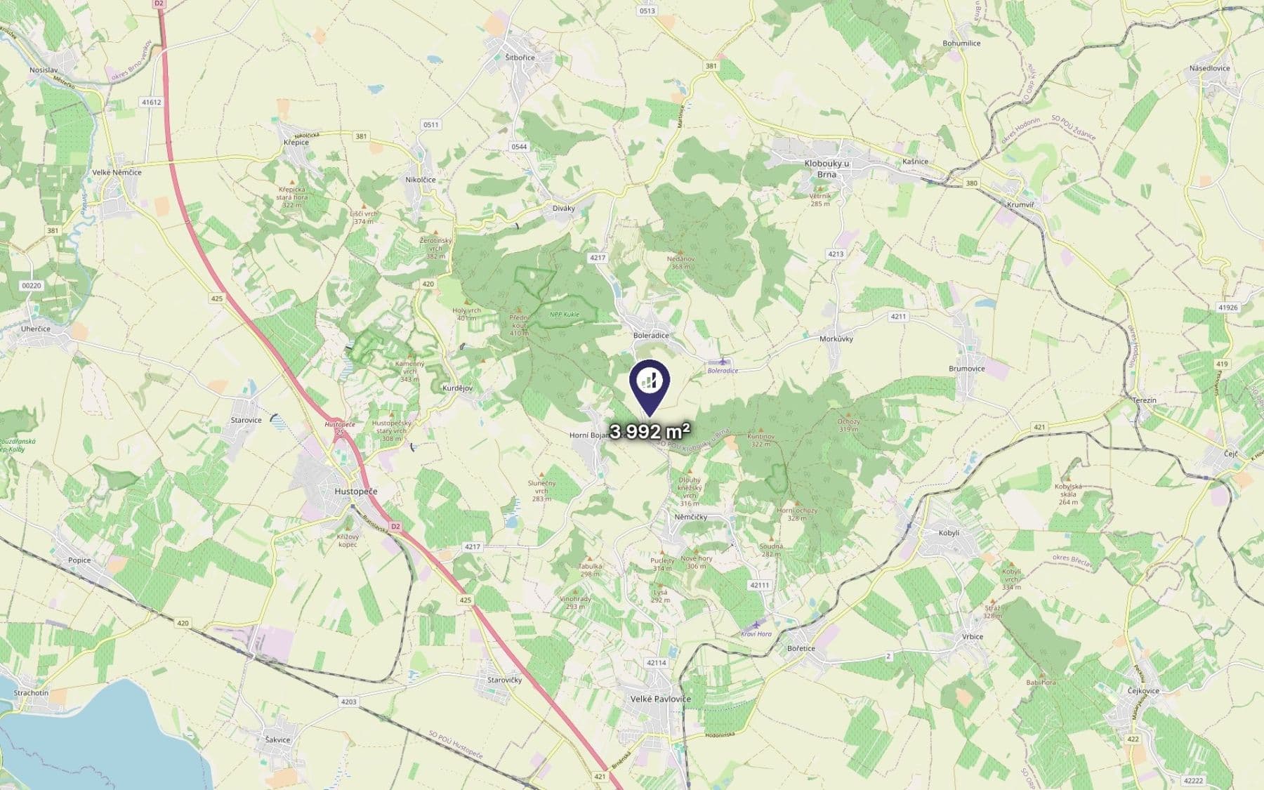 Predaj pozemku 3.992 m², Boleradice, Jihomoravský kraj Predaj pozemku 3.992 m², Boleradice, Jihomoravský kraj