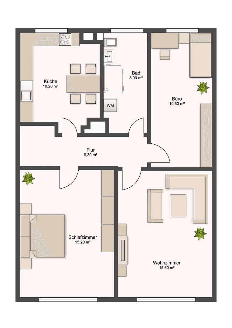 Predaj bytu 3-izbový 64 m², Am Wasserturm 2, Rötha, Sasko Predaj bytu 3-izbový 64 m², Am Wasserturm 2, Rötha, Sasko