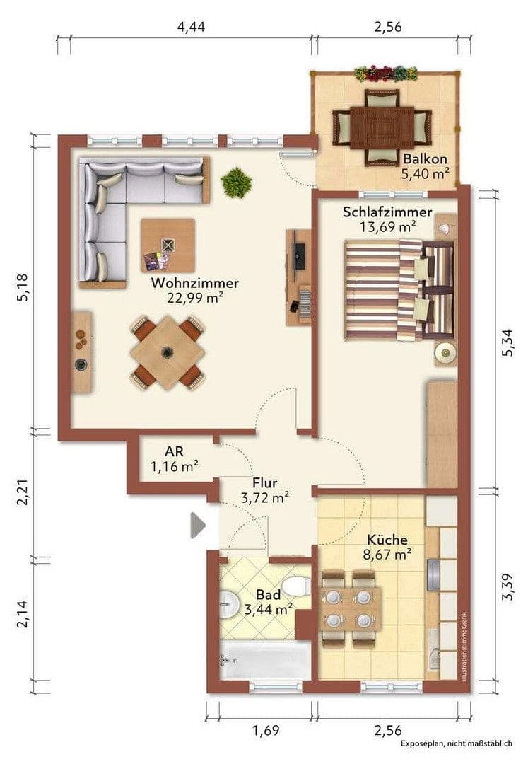 Prenájom bytu 2-izbový 57 m², Bremen, Brémy Prenájom bytu 2-izbový 57 m², Bremen, Brémy