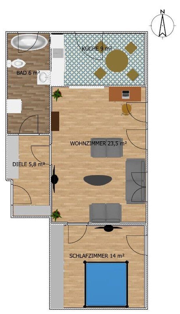 Prenájom bytu 2-izbový 58 m², Schloßanger 5, Augsburg, Bavorsko Prenájom bytu 2-izbový 58 m², Schloßanger 5, Augsburg, Bavorsko