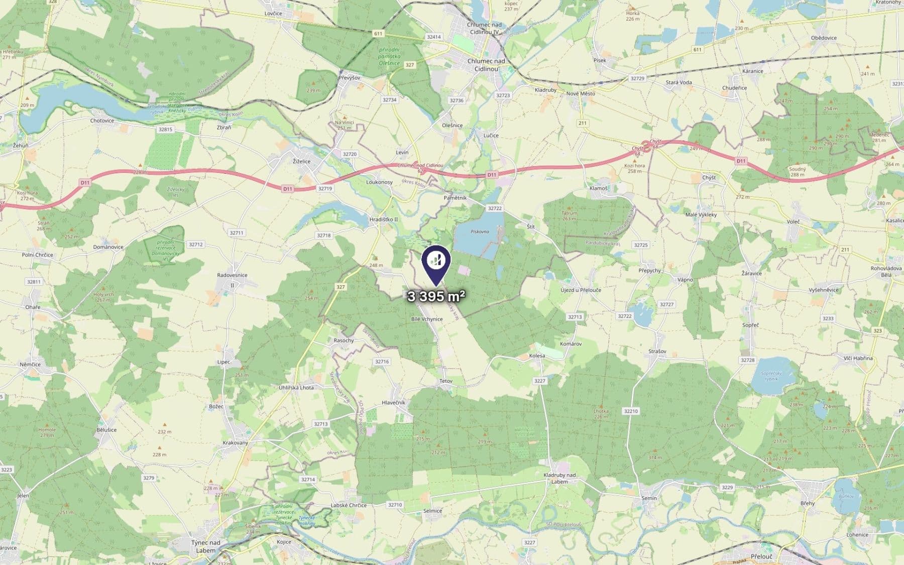 Predaj pozemku 3.395 m², Kladruby nad Labem, Pardubický kraj Predaj pozemku 3.395 m², Kladruby nad Labem, Pardubický kraj