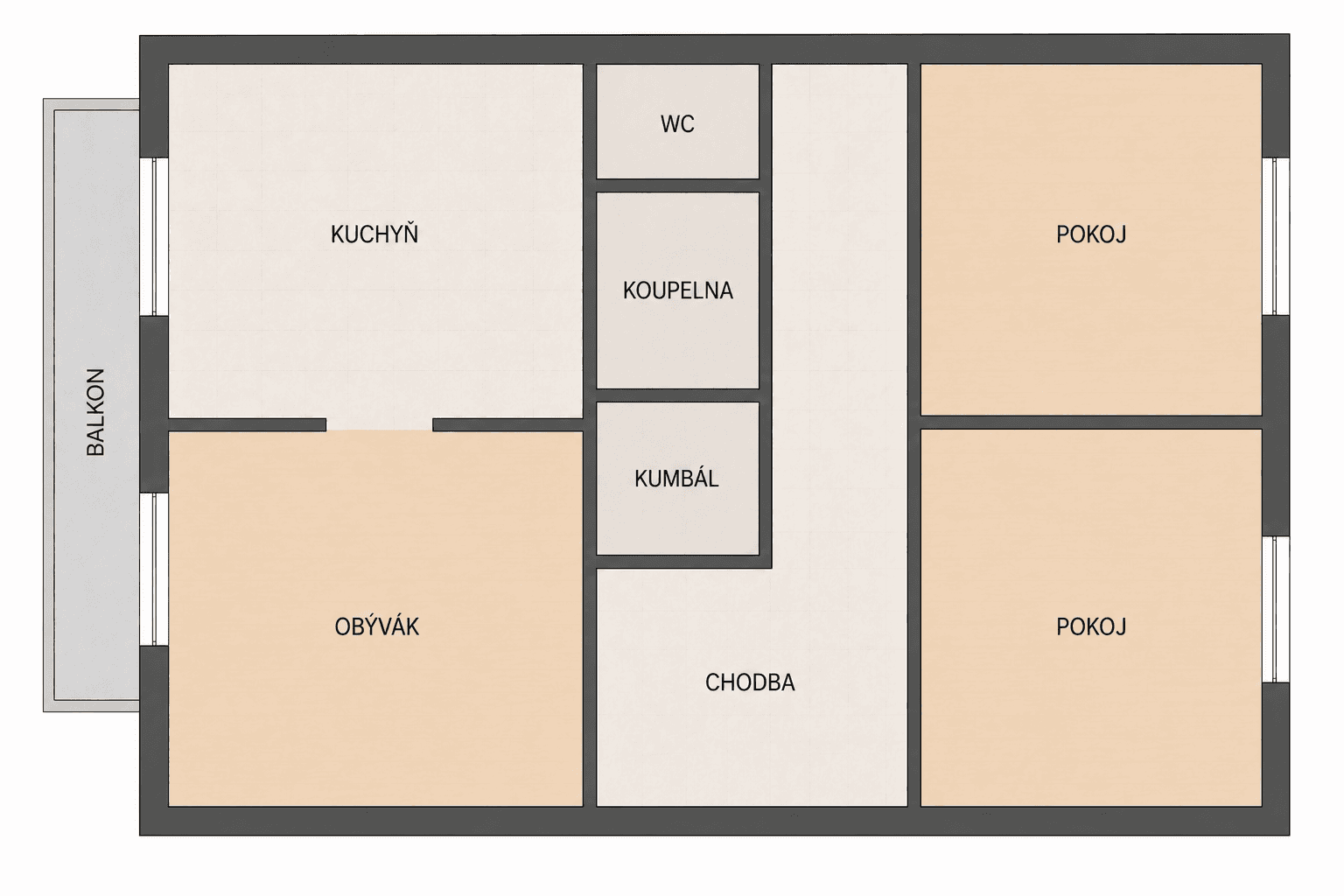 Prenájom bytu 3-izbový 73 m², Pod Strání, Praha, Praha Prenájom bytu 3-izbový 73 m², Pod Strání, Praha, Praha