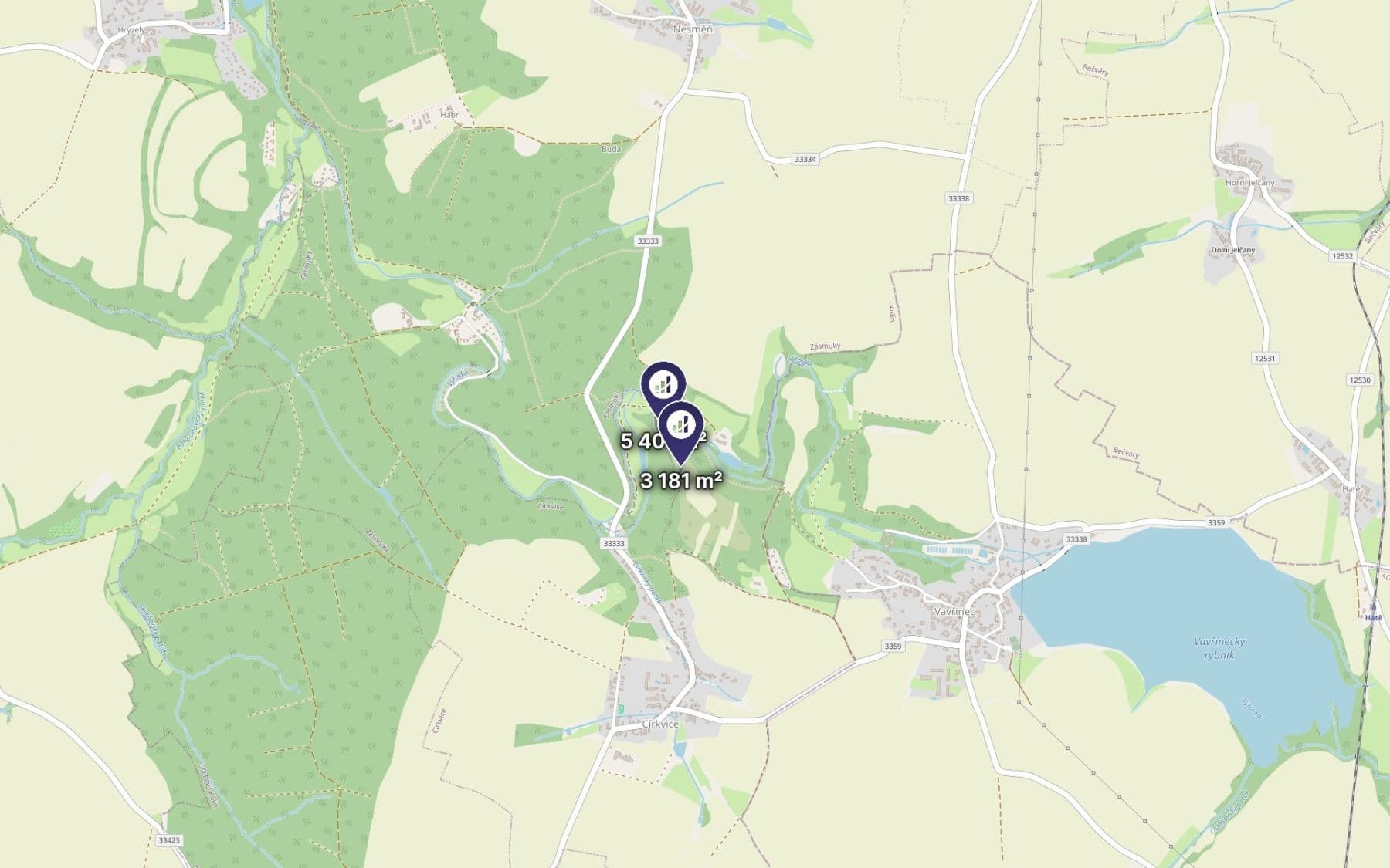 Predaj pozemku 4.291 m², Zásmuky, Středočeský kraj Predaj pozemku 4.291 m², Zásmuky, Středočeský kraj