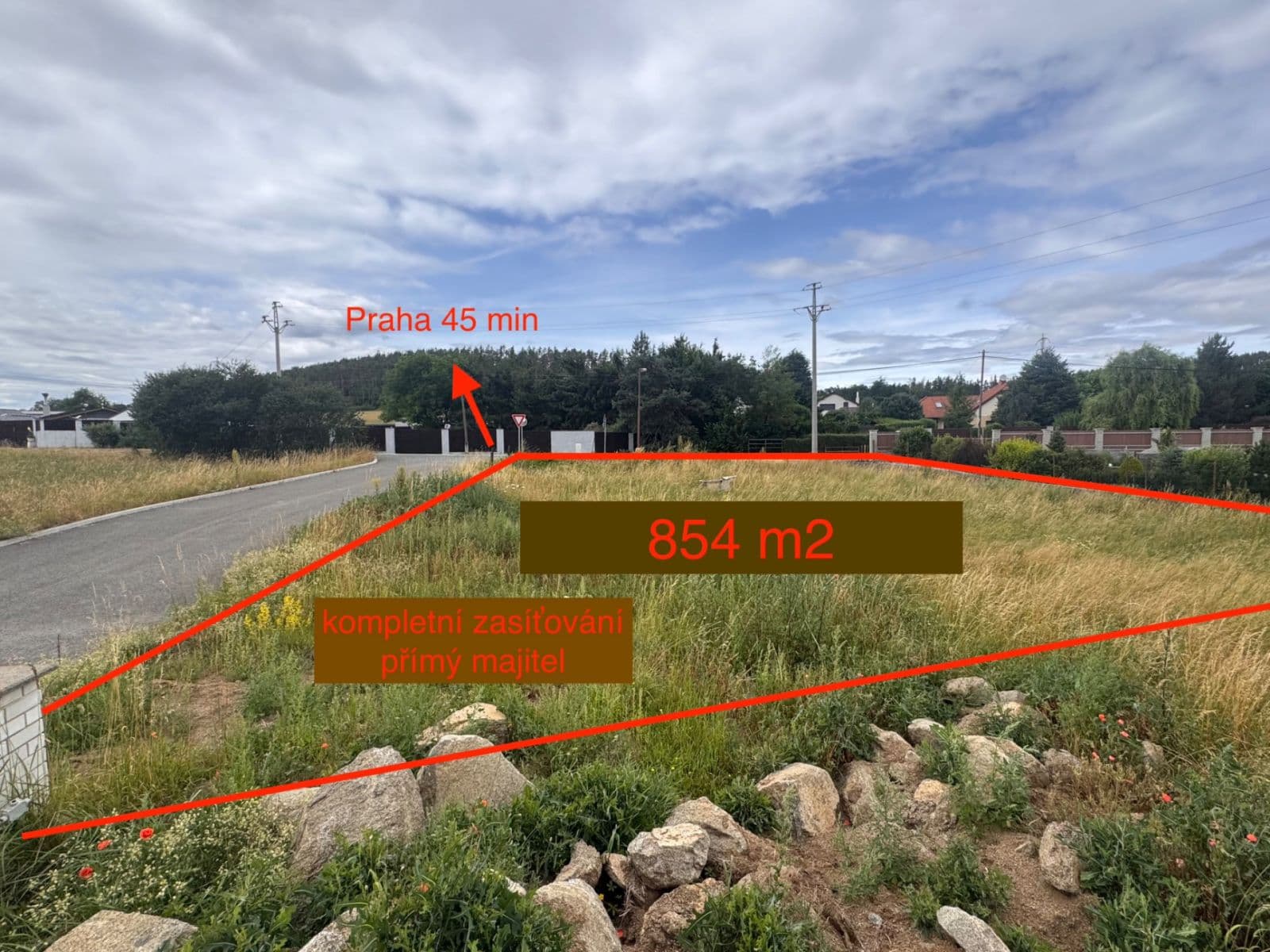 Predaj pozemku 854 m², Čím, Středočeský kraj Predaj pozemku 854 m², Čím, Středočeský kraj