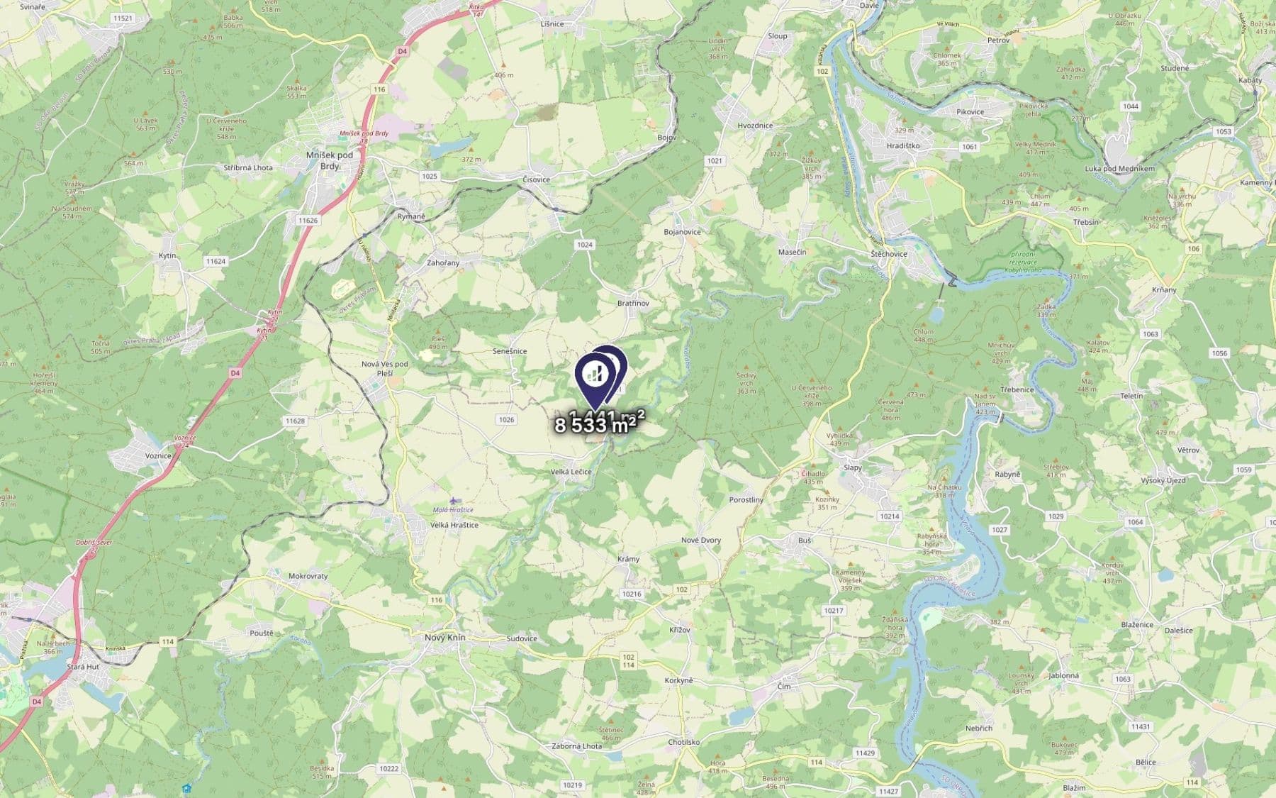 Predaj pozemku 9.974 m², Bojanovice, Středočeský kraj Predaj pozemku 9.974 m², Bojanovice, Středočeský kraj