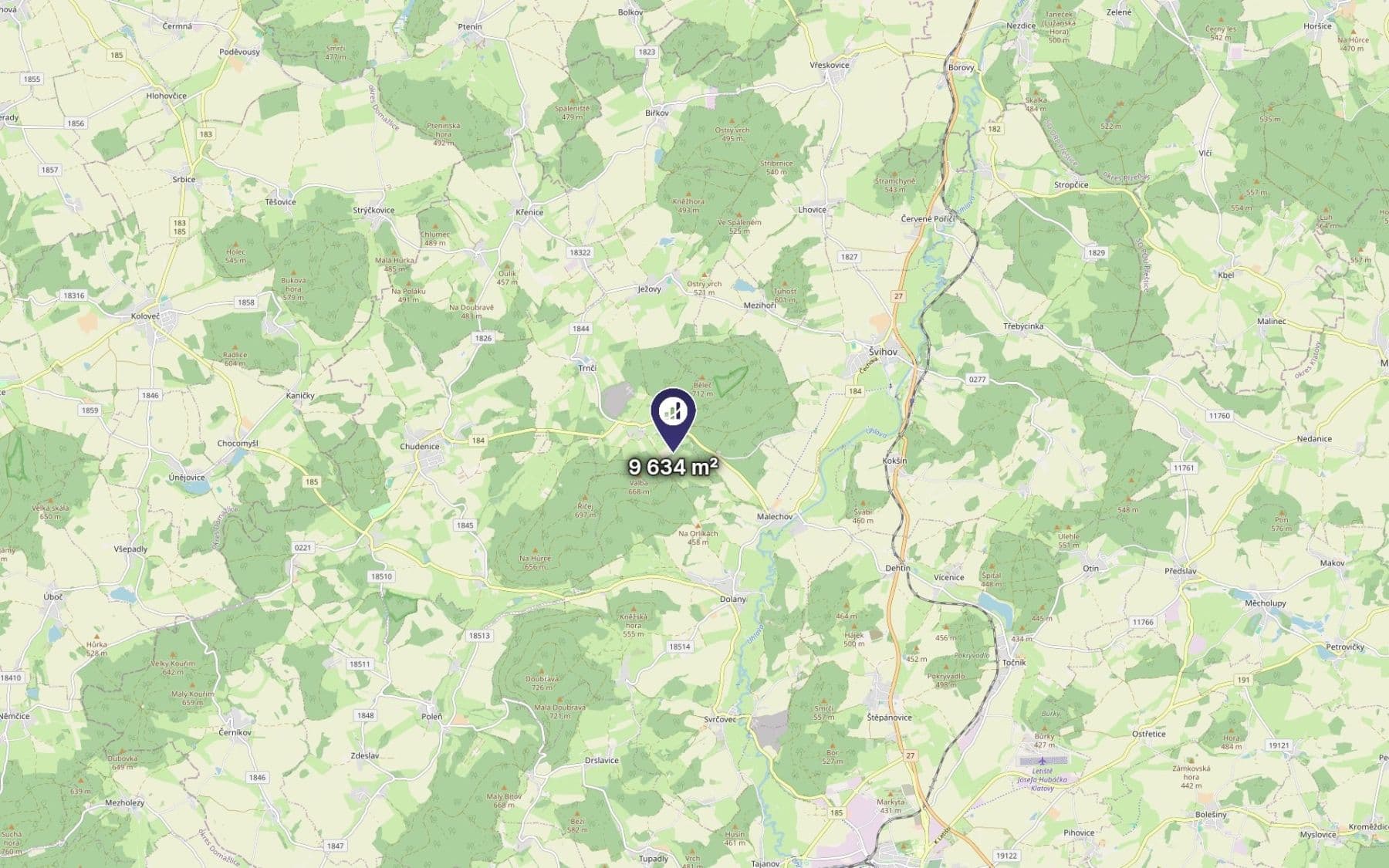 Predaj pozemku 9.634 m², Ježovy, Plzeňský kraj Predaj pozemku 9.634 m², Ježovy, Plzeňský kraj