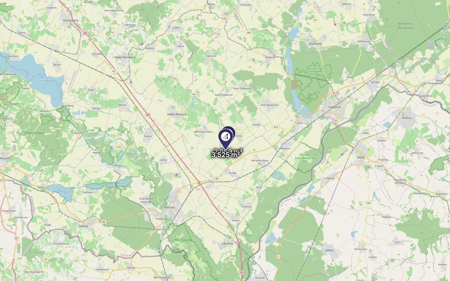 Predaj pozemku 6.494 m², Hrušky, Jihomoravský kraj Predaj pozemku 6.494 m², Hrušky, Jihomoravský kraj