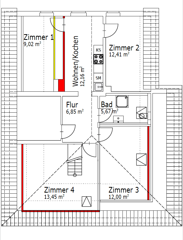 Prenájom bytu 71 m², Osnabrück, Dolné Sasko Prenájom bytu 71 m², Osnabrück, Dolné Sasko