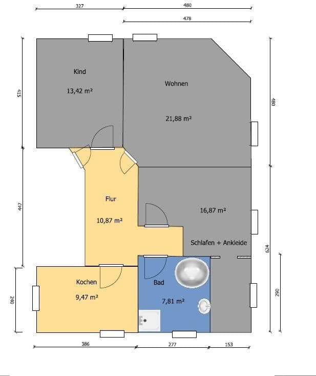 Prenájom bytu 3-izbový 85 m², Lange Straße 2, Zwickau, Sasko Prenájom bytu 3-izbový 85 m², Lange Straße 2, Zwickau, Sasko