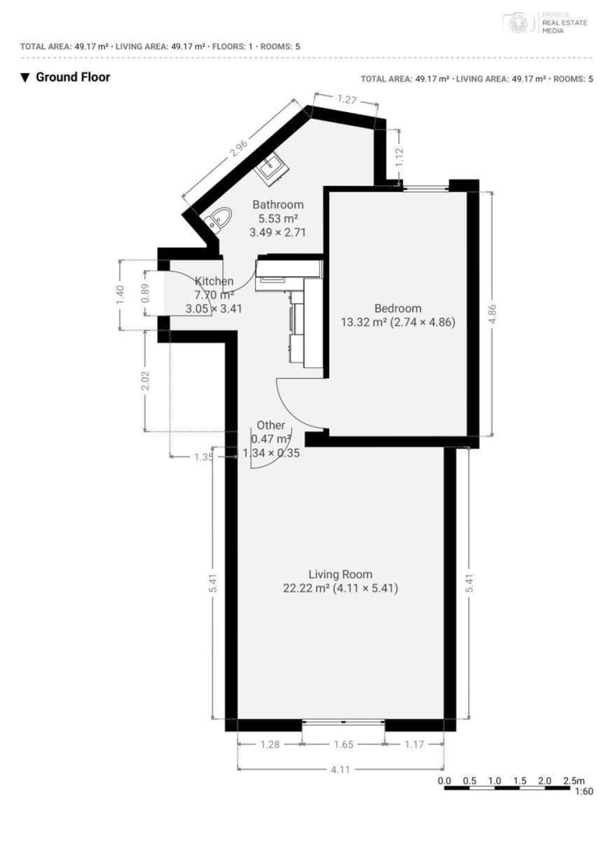 Prenájom bytu 48 m², Na Stráži, Praha, Praha Prenájom bytu 48 m², Na Stráži, Praha, Praha