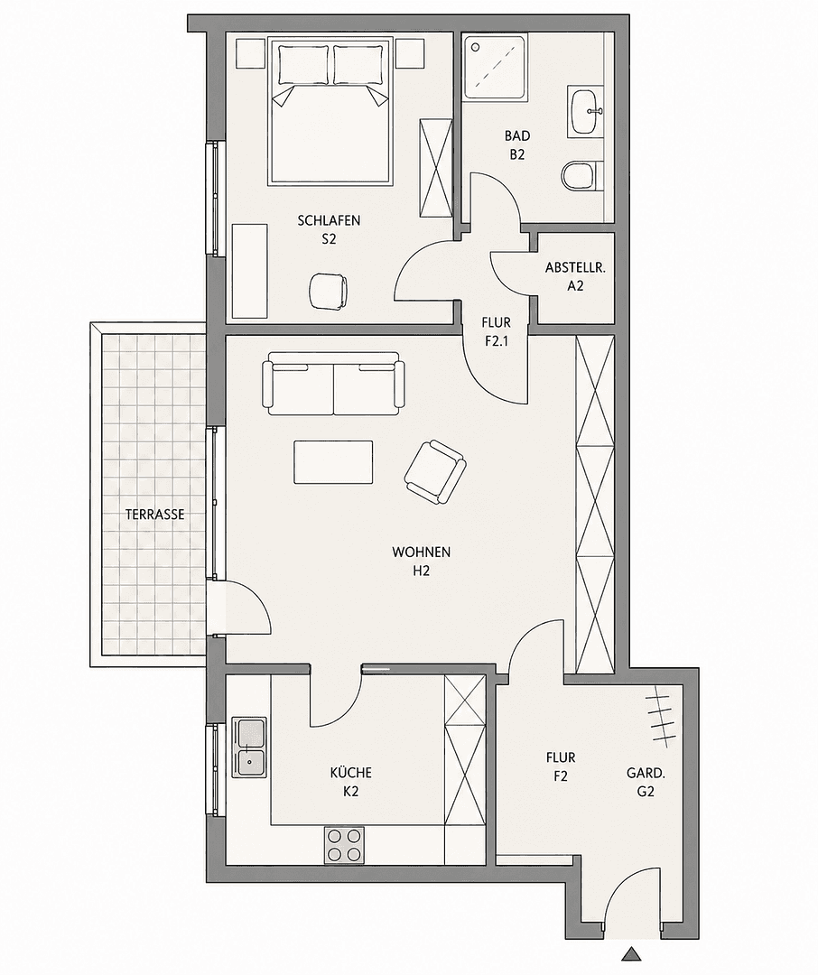 Prenájom bytu 2-izbový 47 m², Bargteheide, Šlezvicko-Holštajnsko Prenájom bytu 2-izbový 47 m², Bargteheide, Šlezvicko-Holštajnsko