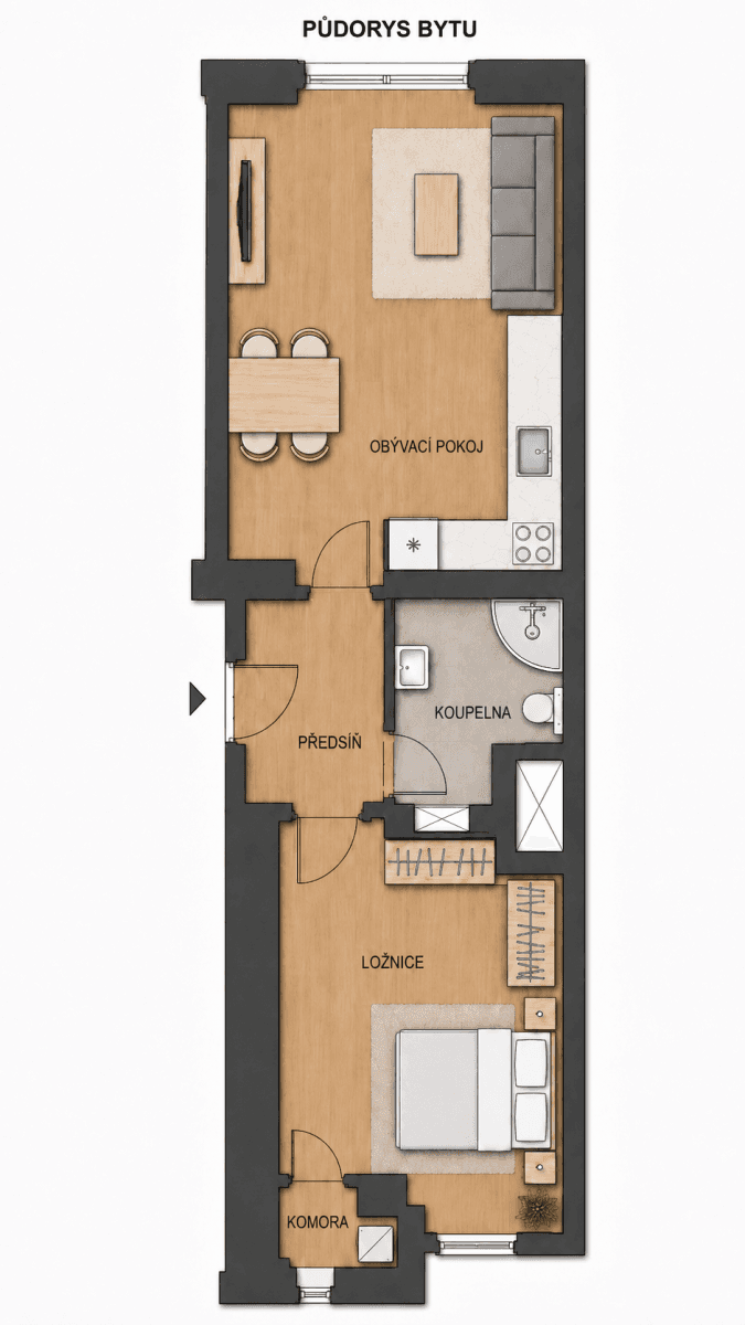 Predaj bytu 2-izbový 47 m², Polská, Praha, Praha Predaj bytu 2-izbový 47 m², Polská, Praha, Praha