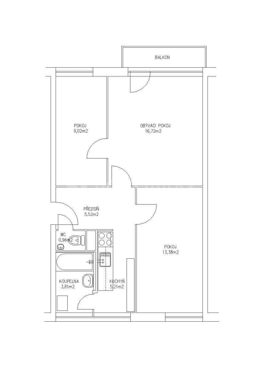 Prenájom bytu 3-izbový 54 m², Gagarinova, Hradec Králové, Královéhradecký kraj Prenájom bytu 3-izbový 54 m², Gagarinova, Hradec Králové, Královéhradecký kraj
