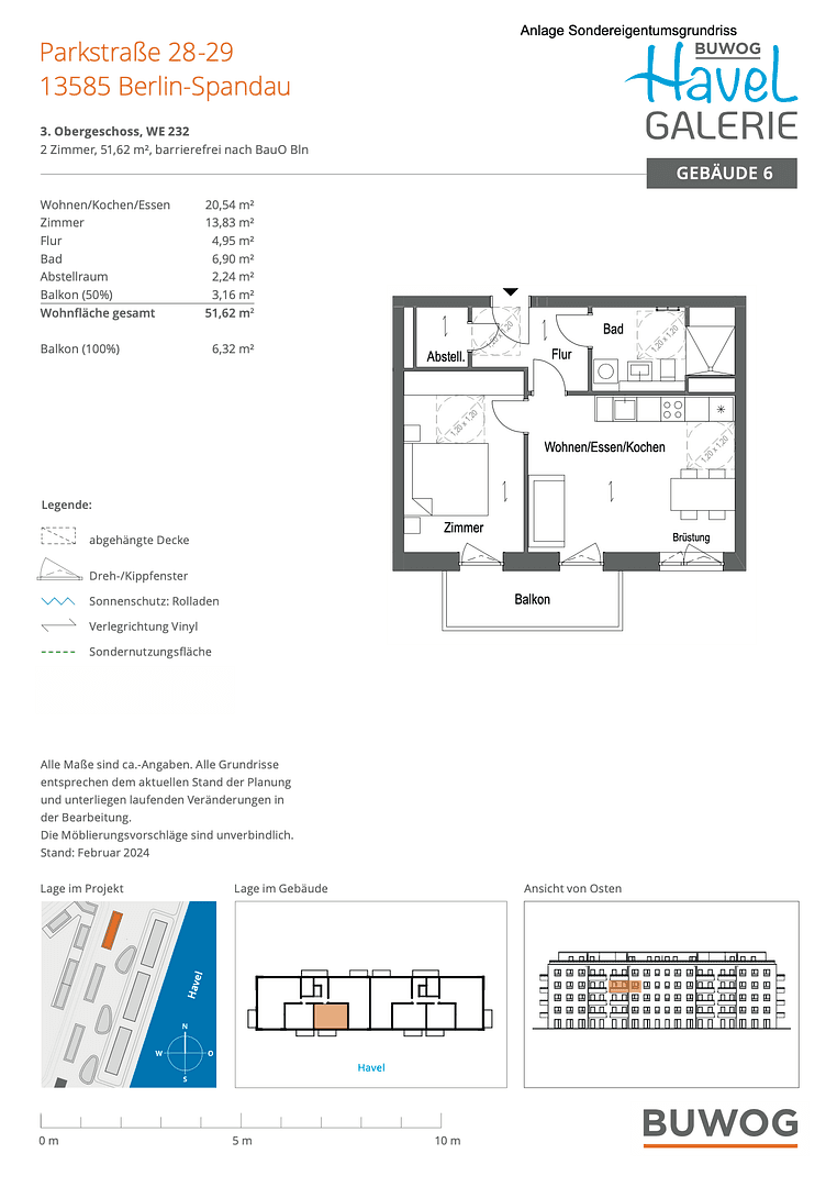 Prenájom bytu 2-izbový 52 m², Parkstraße 28, Berlin Spandau, Berlín Prenájom bytu 2-izbový 52 m², Parkstraße 28, Berlin Spandau, Berlín