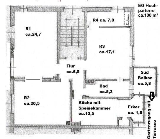 Prenájom bytu 4-izbový 100 m², Hildesheim, Dolné Sasko Prenájom bytu 4-izbový 100 m², Hildesheim, Dolné Sasko
