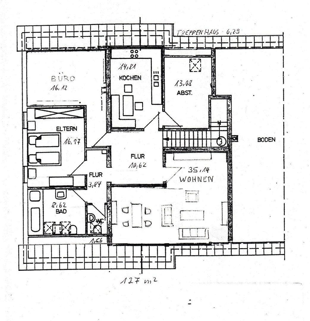 Prenájom bytu 3-izbový 127 m², Ostercappeln, Dolné Sasko Prenájom bytu 3-izbový 127 m², Ostercappeln, Dolné Sasko