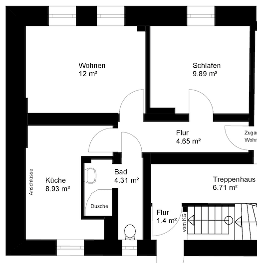 Prenájom bytu 2-izbový 43 m², Zoppoter Straße 10, Bremerhaven, Brémy Prenájom bytu 2-izbový 43 m², Zoppoter Straße 10, Bremerhaven, Brémy