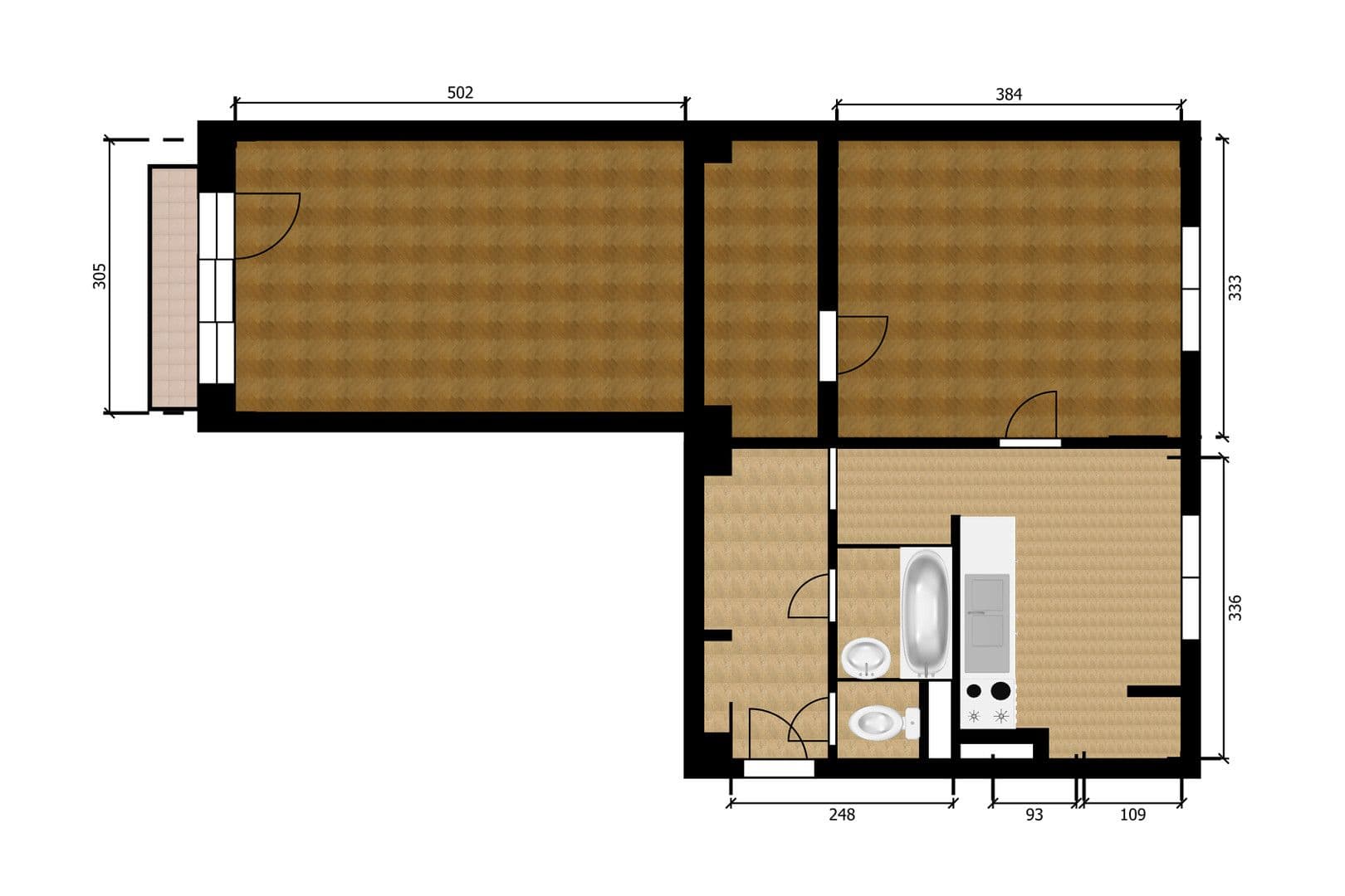 Prenájom bytu 2-izbový 53 m², Pod Lipami, Praha, Praha Prenájom bytu 2-izbový 53 m², Pod Lipami, Praha, Praha