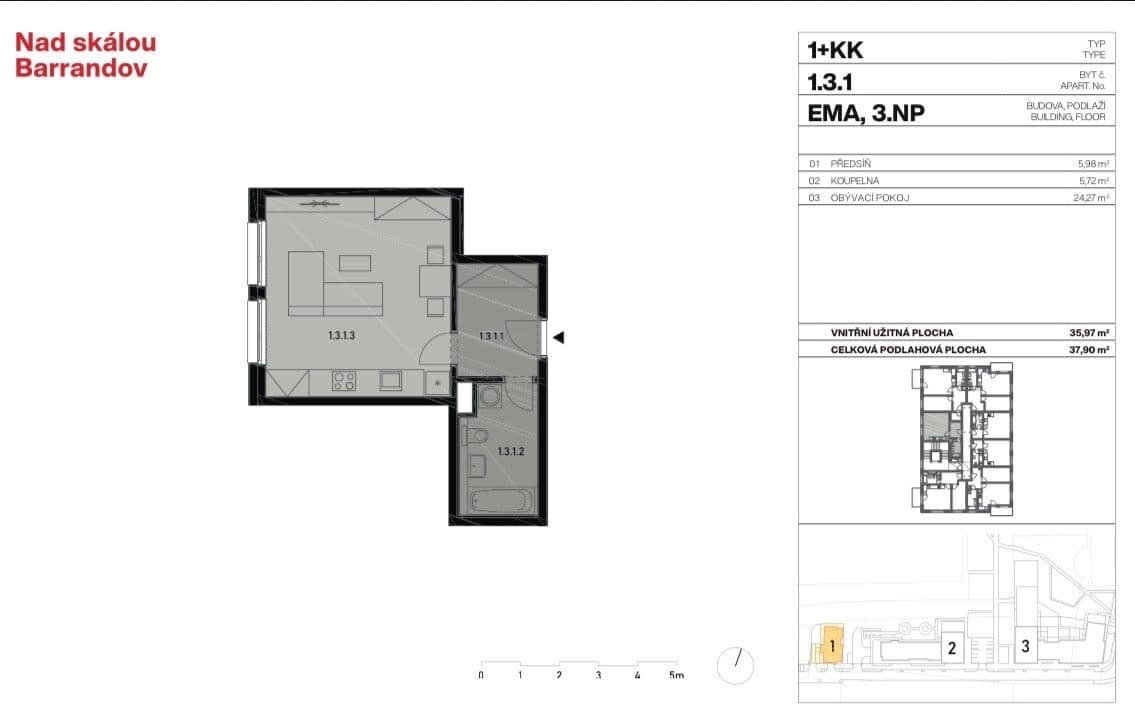 Prenájom bytu 1-izbový 38 m², Divíškové, Praha, Praha Prenájom bytu 1-izbový 38 m², Divíškové, Praha, Praha