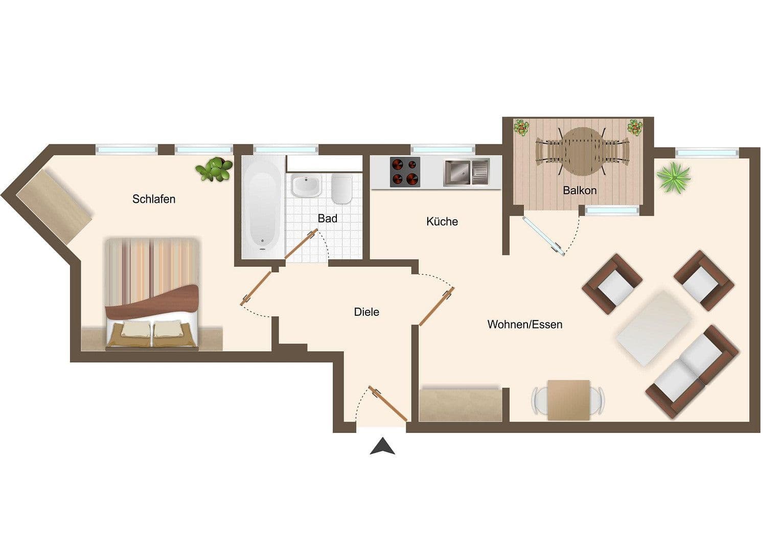 Prenájom bytu 2-izbový 49 m², Dresdner Straße 69b, Coswig, Sasko Prenájom bytu 2-izbový 49 m², Dresdner Straße 69b, Coswig, Sasko