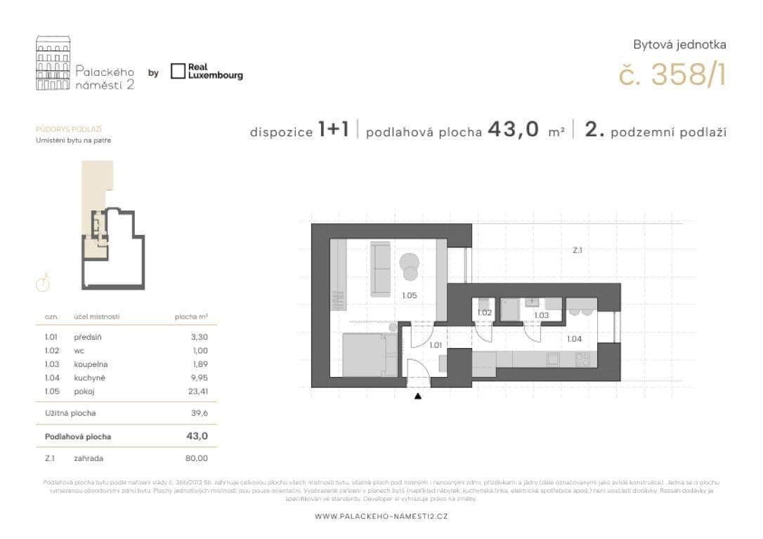 Predaj bytu 2-izbový 43 m², Palackého náměstí, Praha, Praha Predaj bytu 2-izbový 43 m², Palackého náměstí, Praha, Praha