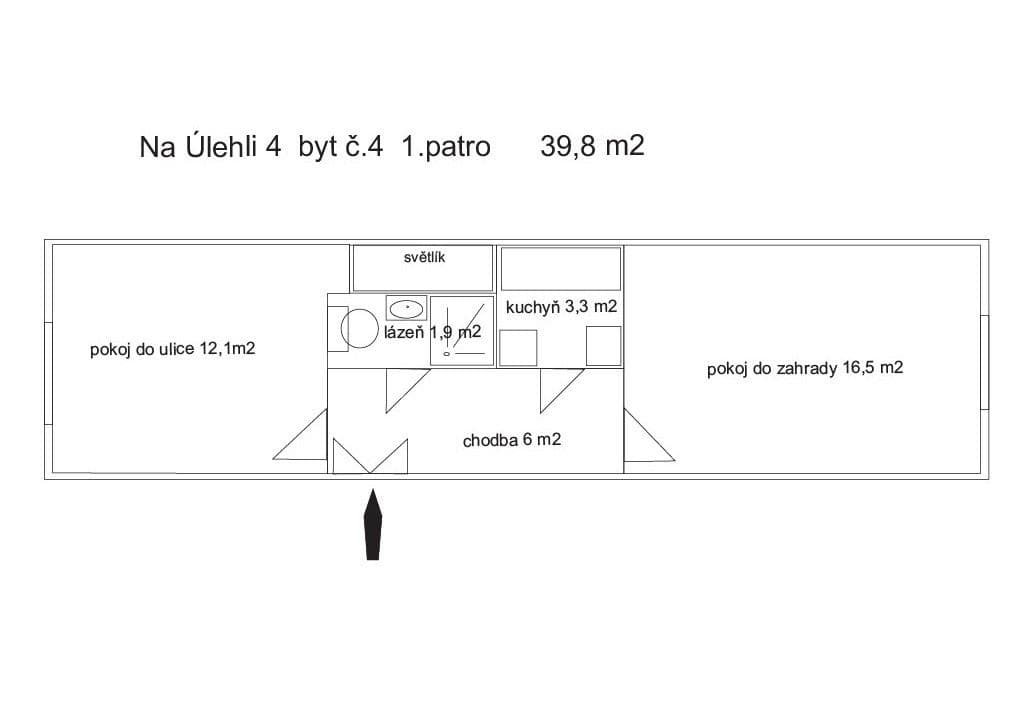 Prenájom bytu 2-izbový 40 m², Na Úlehli, Praha, Praha Prenájom bytu 2-izbový 40 m², Na Úlehli, Praha, Praha