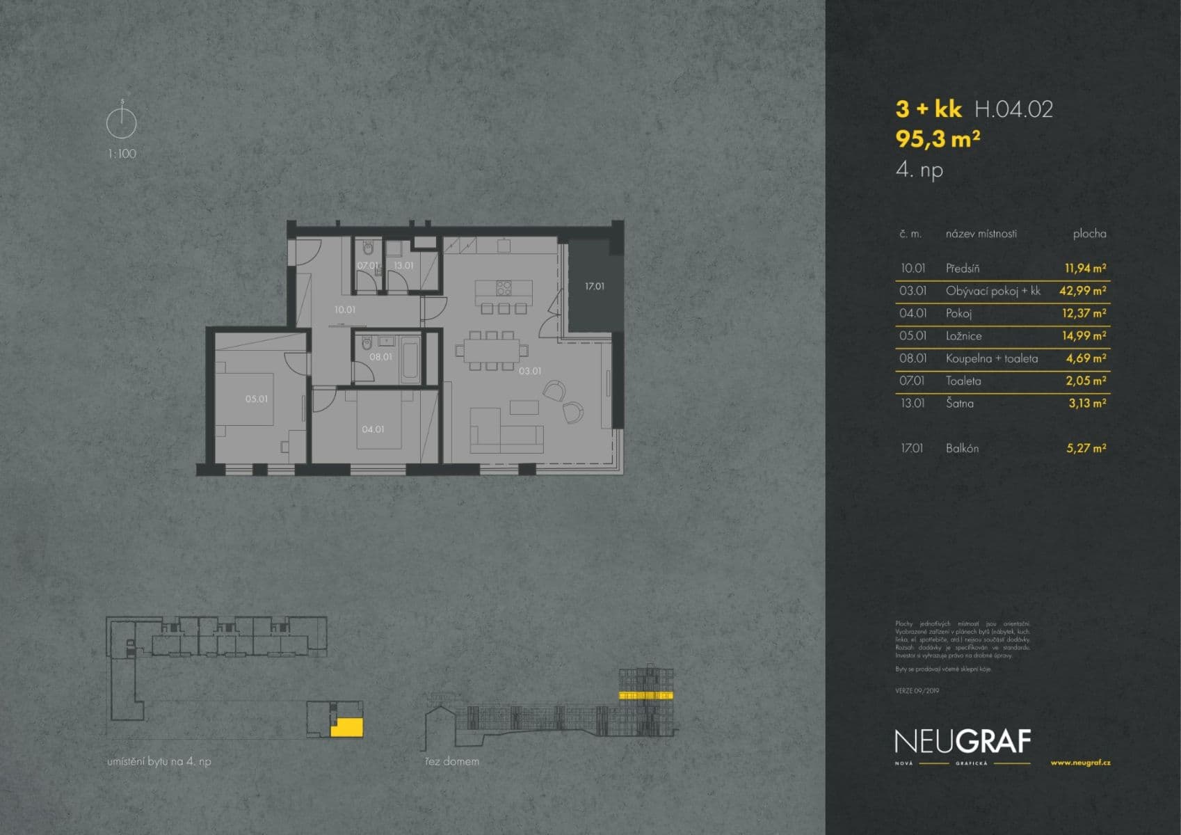 Predaj bytu 3-izbový 92 m², Grafická, Praha, Praha Predaj bytu 3-izbový 92 m², Grafická, Praha, Praha
