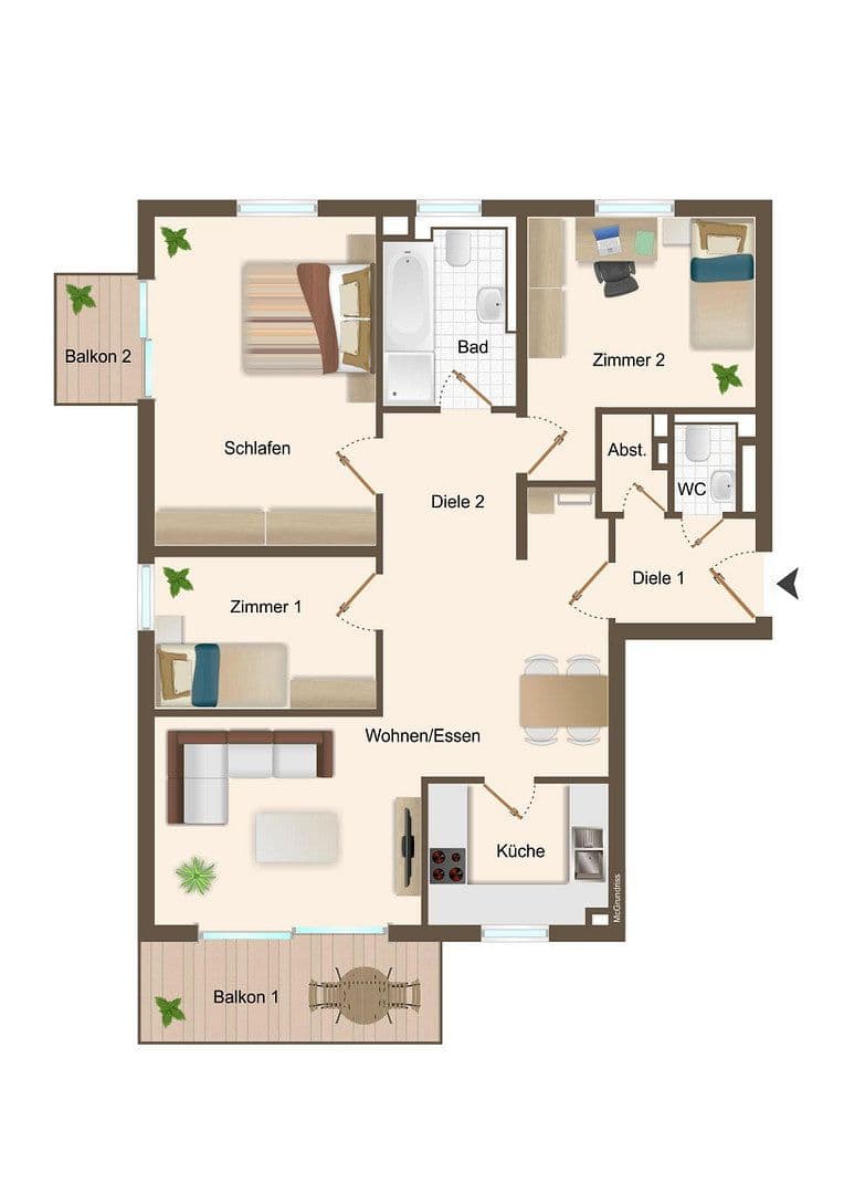 Prenájom bytu 4-izbový 90 m², An der Post 12, Weinböhla, Sasko Prenájom bytu 4-izbový 90 m², An der Post 12, Weinböhla, Sasko