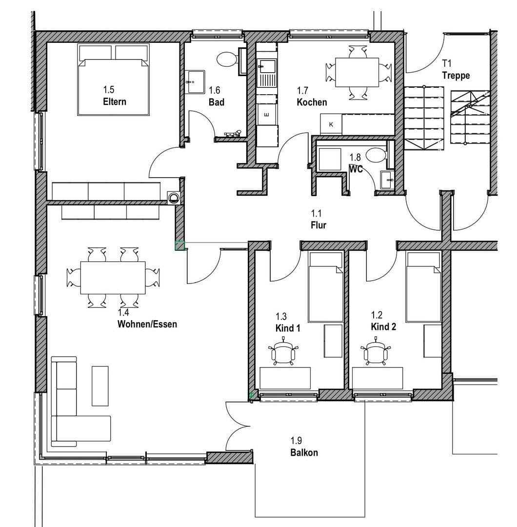 Prenájom bytu 4-izbový 112 m², Gerbrunn, Bavorsko Prenájom bytu 4-izbový 112 m², Gerbrunn, Bavorsko