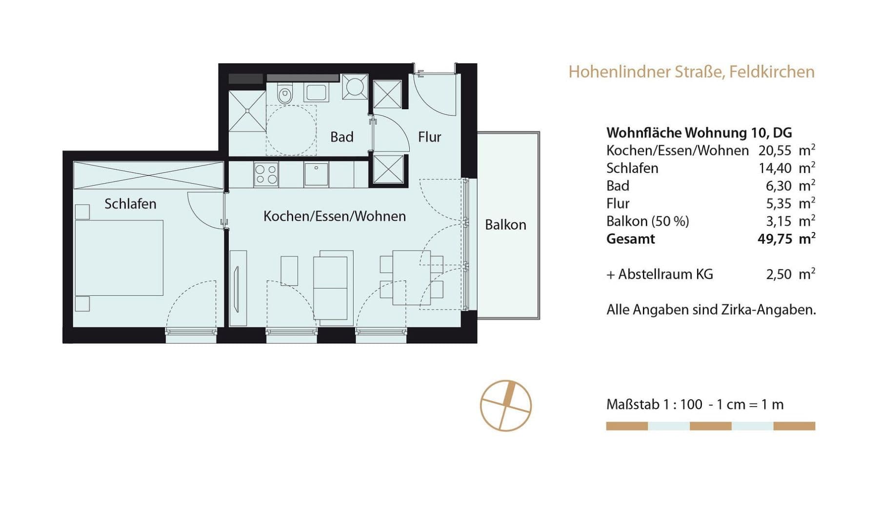 Prenájom bytu 2-izbový 50 m², Hohenlindner Straße 5, Feldkirchen, Bavorsko Prenájom bytu 2-izbový 50 m², Hohenlindner Straße 5, Feldkirchen, Bavorsko