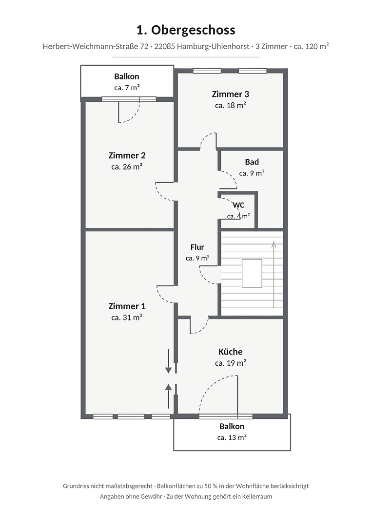 Prenájom bytu 3-izbový 120 m², Herbert-Weichmann-Str. 72, Hamburg, Hamburg Prenájom bytu 3-izbový 120 m², Herbert-Weichmann-Str. 72, Hamburg, Hamburg
