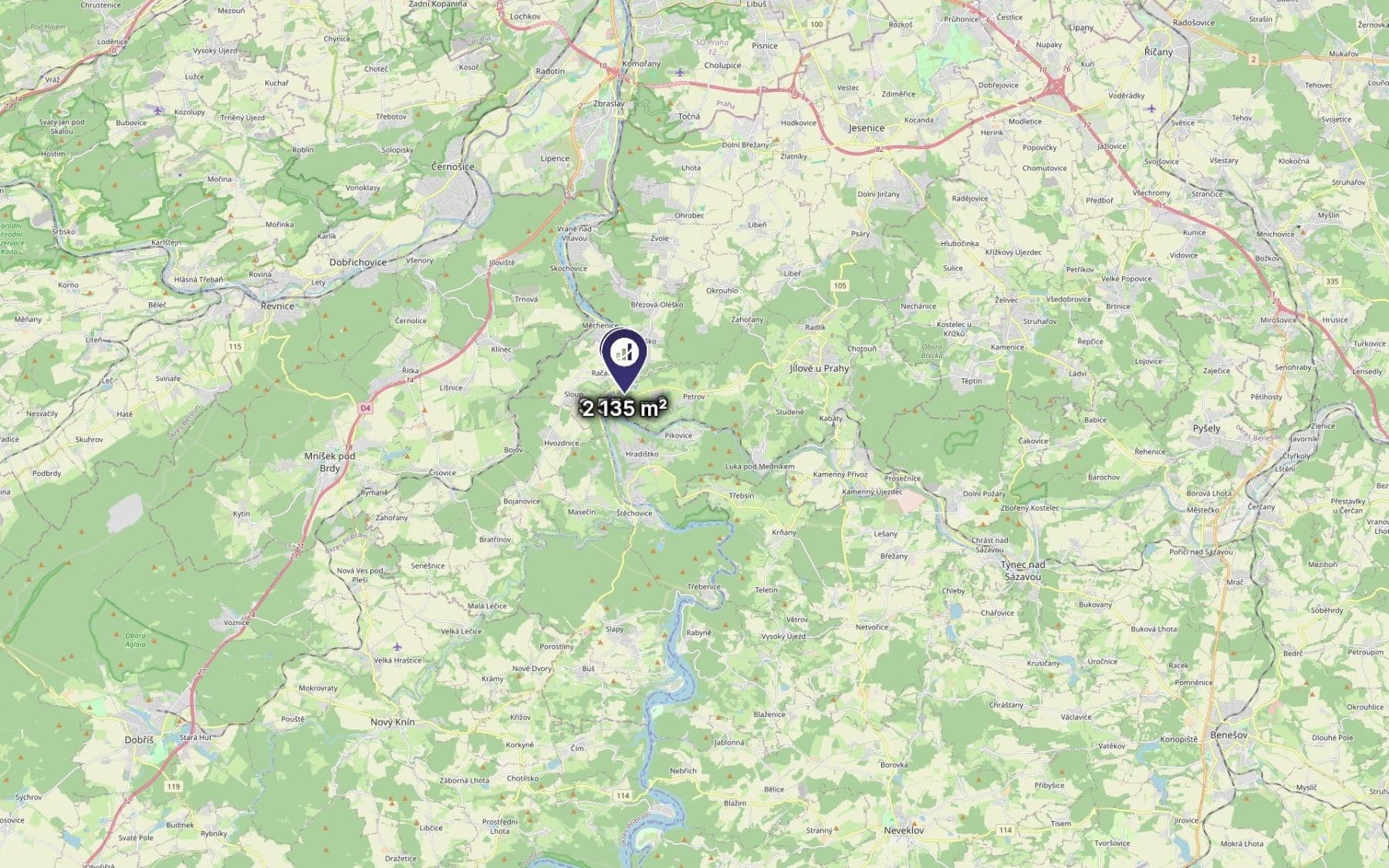 Predaj pozemku 5.687 m², Davle, Středočeský kraj Predaj pozemku 5.687 m², Davle, Středočeský kraj
