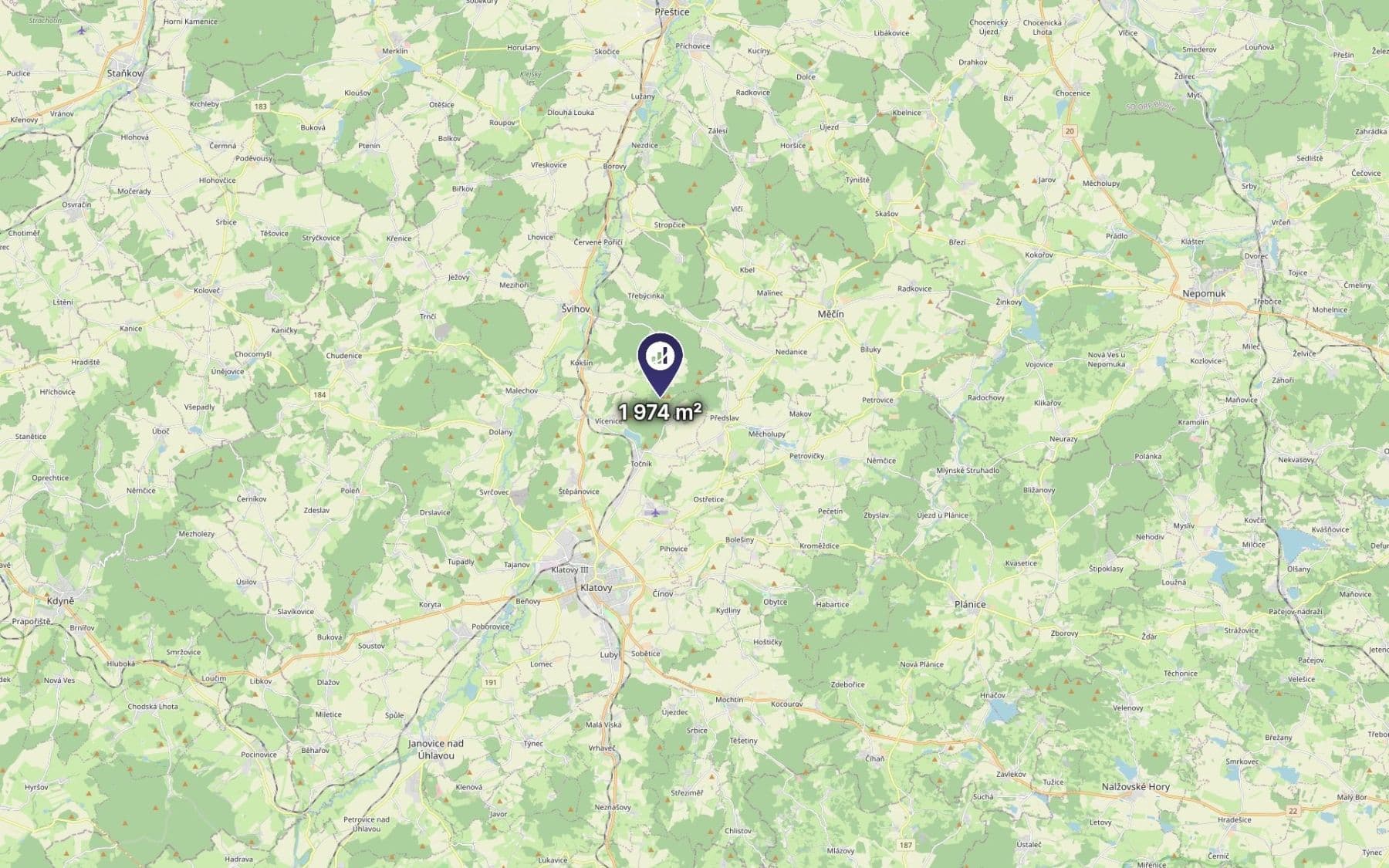 Predaj pozemku 1.974 m², Švihov, Plzeňský kraj Predaj pozemku 1.974 m², Švihov, Plzeňský kraj