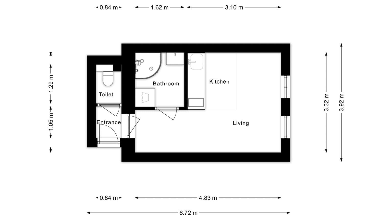 Prenájom bytu 1-izbový 19 m², Kolmá, Praha, Praha Prenájom bytu 1-izbový 19 m², Kolmá, Praha, Praha