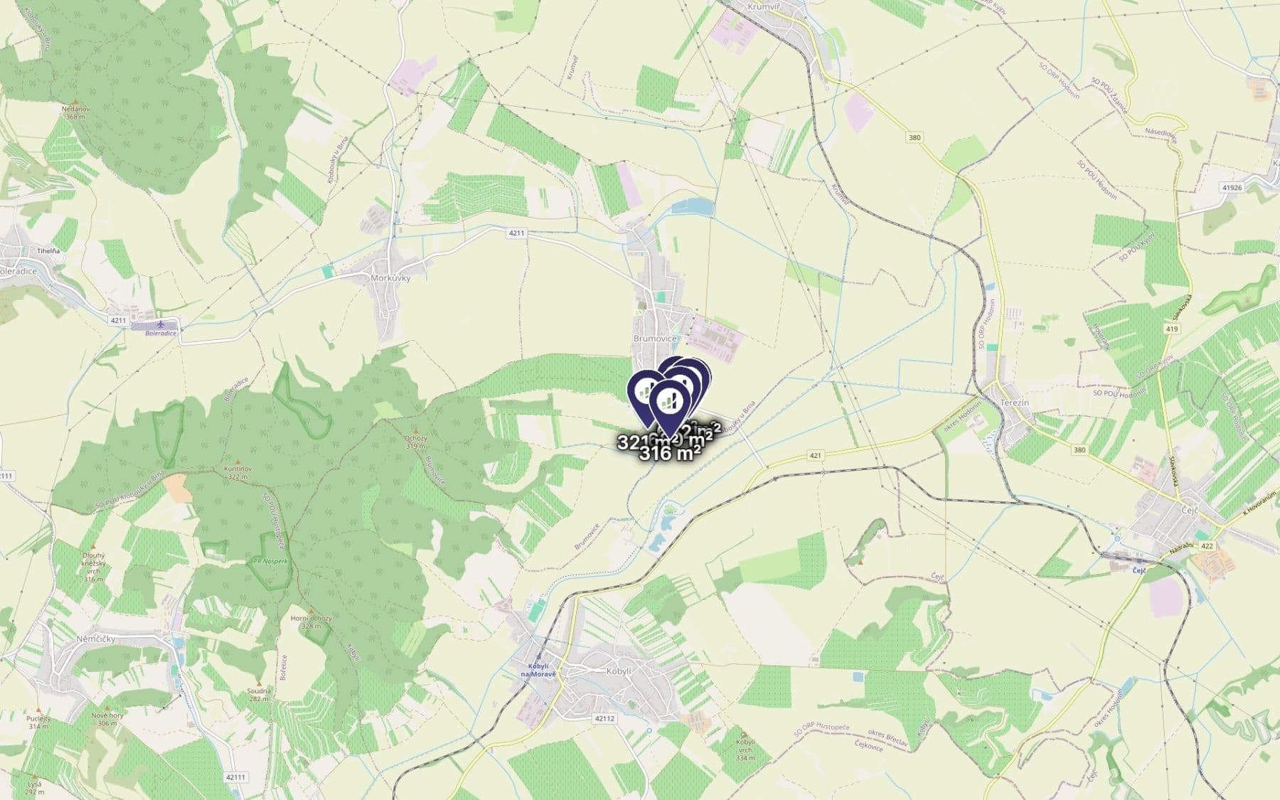 Predaj pozemku 2.021 m², Brumovice, Jihomoravský kraj Predaj pozemku 2.021 m², Brumovice, Jihomoravský kraj