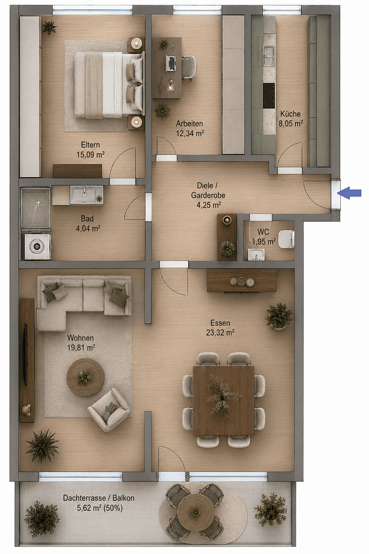 Prenájom bytu 4-izbový 96 m², Eichendorffstr. 63, Nürnberg, Bavorsko Prenájom bytu 4-izbový 96 m², Eichendorffstr. 63, Nürnberg, Bavorsko